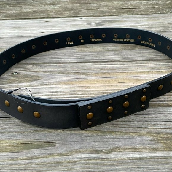 LODIS Belt Women Waistband Black Genuine Leather studded copper 1291ANNA size M - Picture 12 of 12